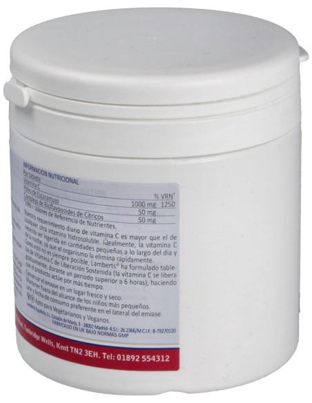 Vitamina C 1000Mg Con Bioflavonoides 180 Cápsulas