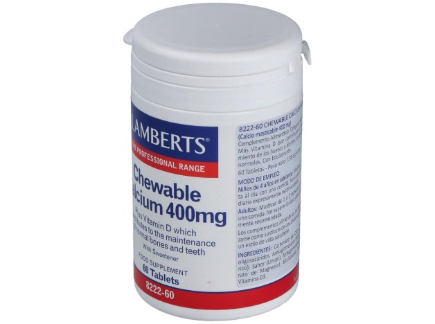 Lamberts Calcio Masticable 400 Mg 60 Comp