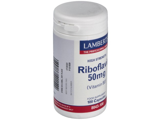Vitamina B-2 50 Mg.(Riboflavina) 100 Cap.