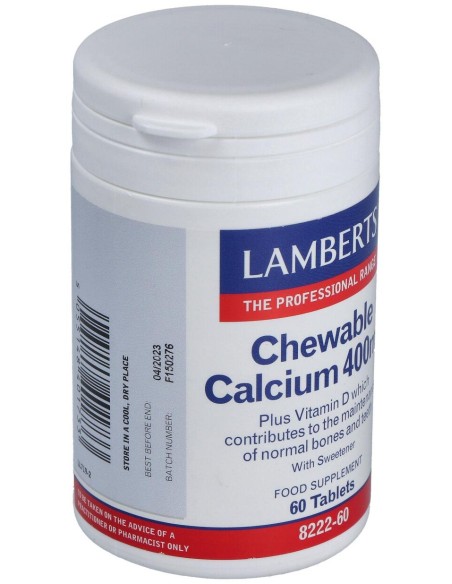 Lamberts Calcio Masticable 400 Mg 60 Comp