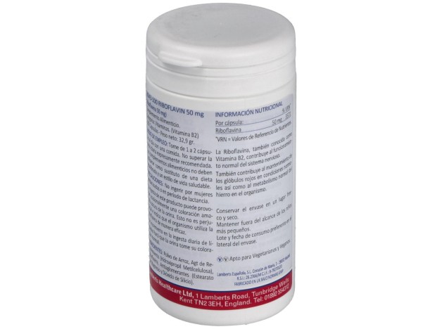 Vitamina B-2 50 Mg.(Riboflavina) 100 Cap.