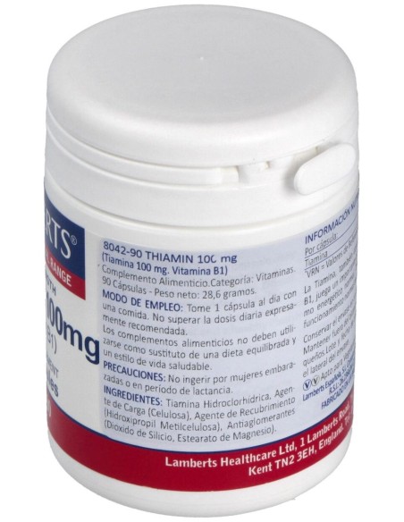 Vitamina B-1 100 Mg.(Tiamina) 90 Cap.