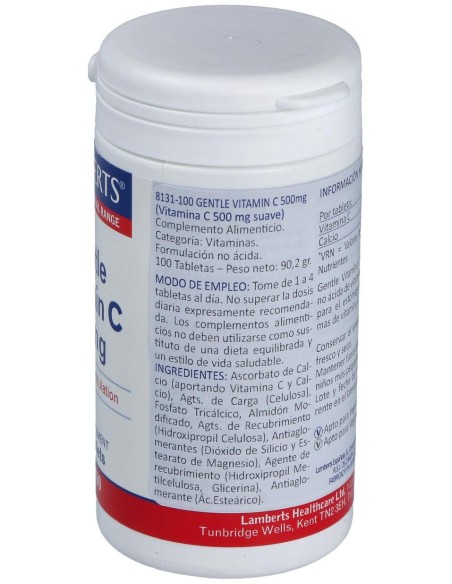 Lamberts Gentle Vitamina C 500Mg 100 Comprimidos