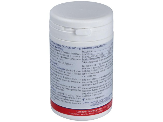Lamberts Calcio Masticable 400 Mg 60 Comp