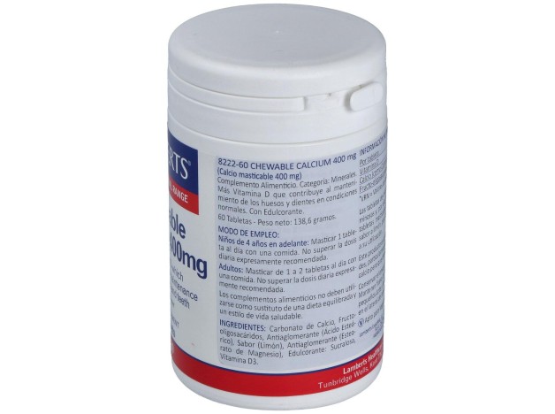 Lamberts Calcio Masticable 400 Mg 60 Comp