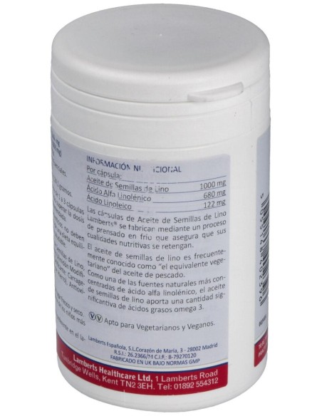 Aceite De Semillas De Lino 1000 Mg. 90 Cap.