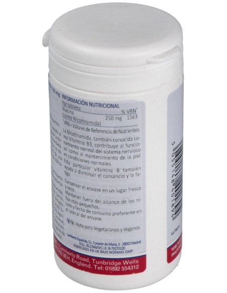 Lamberts Nicotinamida 250Mg Vitamina B3