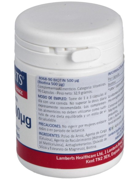 Lamberts Biotin 500Mg 90Cáps