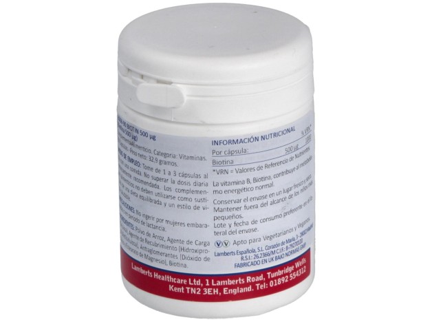 Lamberts Biotin 500Mg 90Cáps