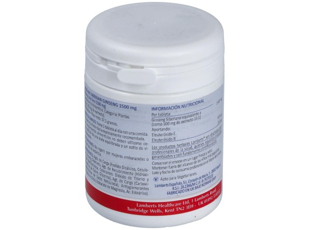 Lamberts Ginseng Siberiano 1500Mg 60 Comp