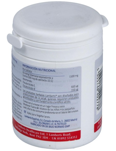 Lamberts Ginseng Siberiano 1500Mg 60 Comp