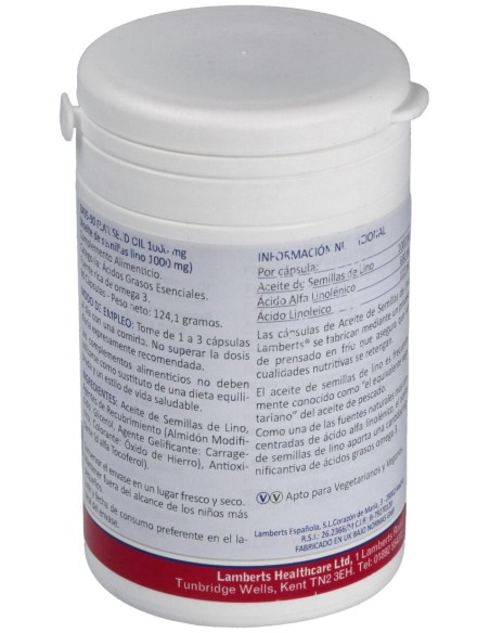 Aceite De Semillas De Lino 1000 Mg. 90 Cap.
