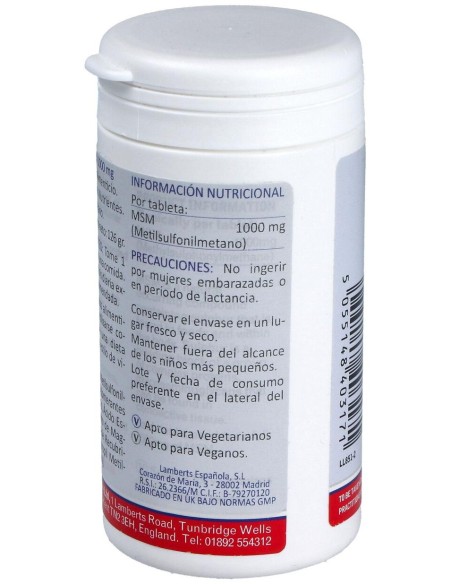 Lamberts Msm 1000Mg 120Tabletas