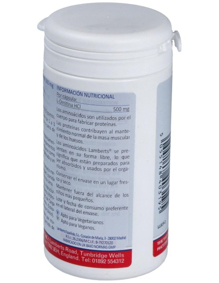 Lamberts Ornitina Hcl 500 Mg 60 Cap