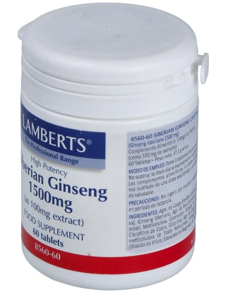 Lamberts Ginseng Siberiano 1500Mg 60 Comp
