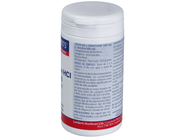 Lamberts Ornitina Hcl 500 Mg 60 Cap
