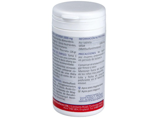 Lamberts Msm 1000Mg 120Tabletas