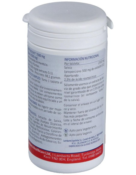 Lamberts Salvia 2500Mg 90Cáps