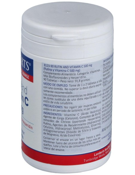 Lamberts Rutina Y Vitamina C 500Mg + Bioflavonoides 90Comp