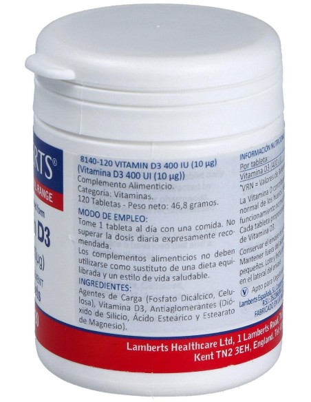 Lamberts Vit D3 400 Iu 120 Comp