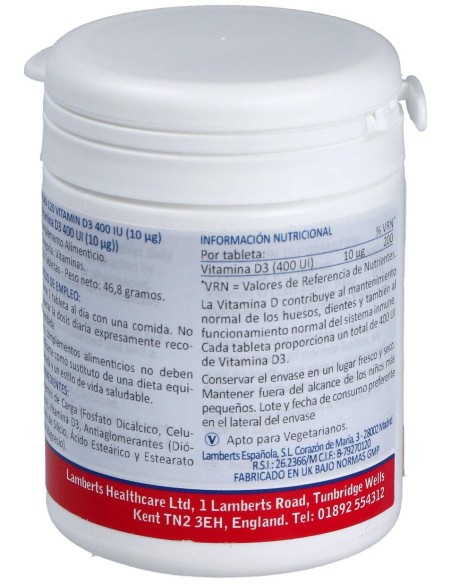 Lamberts Vit D3 400 Iu 120 Comp