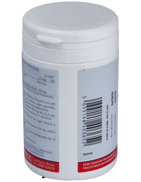 Lamberts Aceite De Primula Puro 500Mg 180 Caps