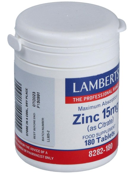 Zinc (Como Citrato) 15 Mg. 180Comp.