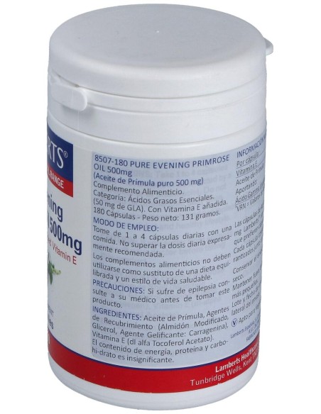 Lamberts Aceite De Primula Puro 500Mg 180 Caps