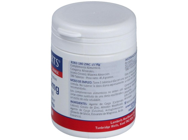 Zinc (Como Citrato) 15 Mg. 180Comp.