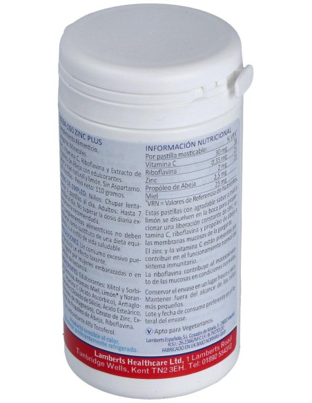 Lamberts Zinc Plus Masticables 100 Comp
