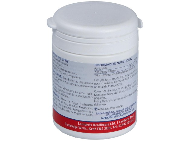 Zinc (Como Citrato) 15 Mg. 180Comp.
