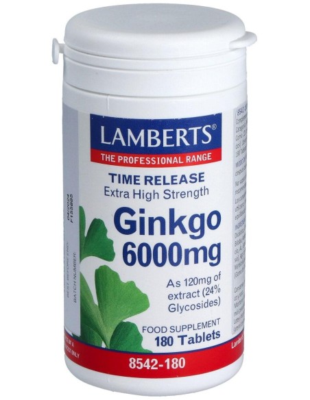 Lamberts Ginkgo Time Release Extra High Strenght 6000Mg 180Comp