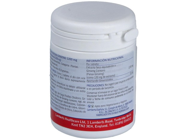 Lamberts Korean Ginseng 1200Mg 60Comp