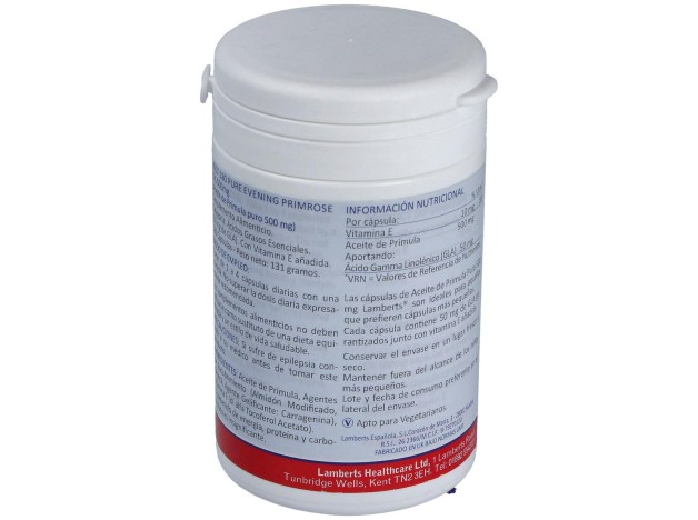 Lamberts Aceite De Primula Puro 500Mg 180 Caps