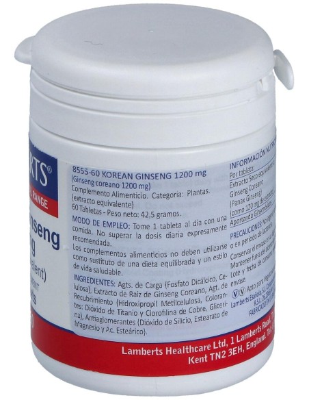Lamberts Korean Ginseng 1200Mg 60Comp