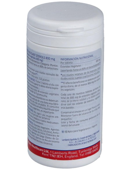 Esteroles Vegetales (Plant Sterols) 800Mg. 60Comp.
