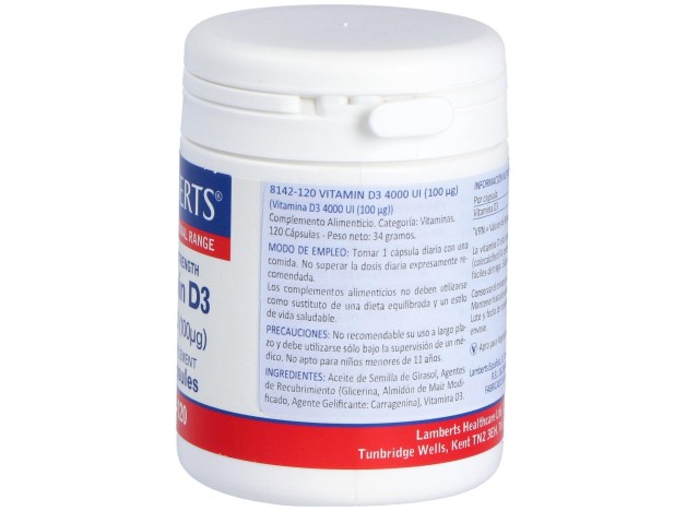 Lamberts Vitamina D3 4000 Ui 100Μg 120Comp