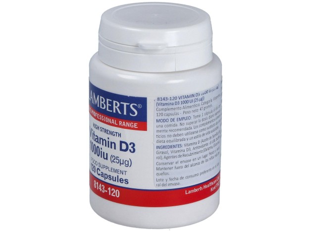 Vitamina D3 1000 Ui (25Μg) 120 Cápsulas