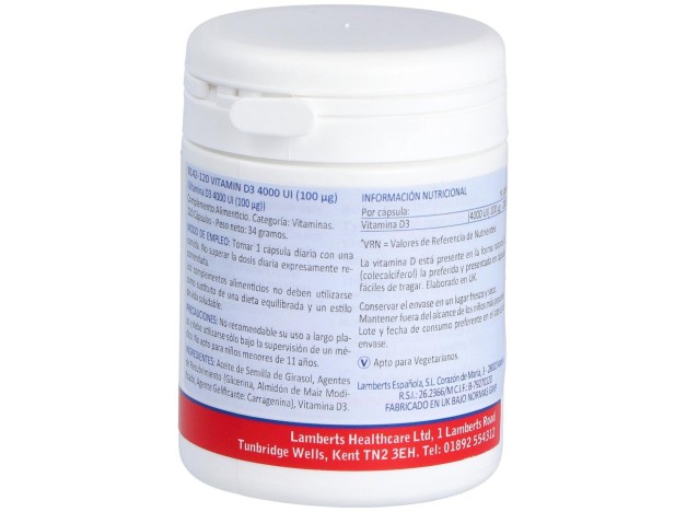 Lamberts Vitamina D3 4000 Ui 100Μg 120Comp