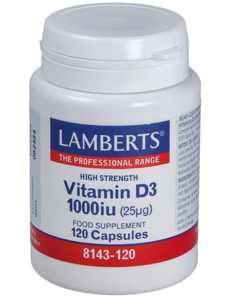 Vitamina D3 1000 Ui (25Μg) 120 Cápsulas