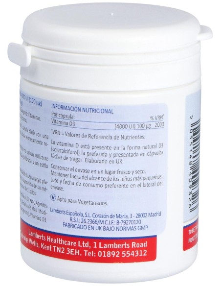 Lamberts Vitamina D3 4000 Ui 100Μg 120Comp