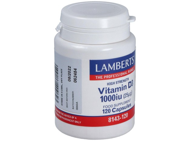 Vitamina D3 1000 Ui (25Μg) 120 Cápsulas