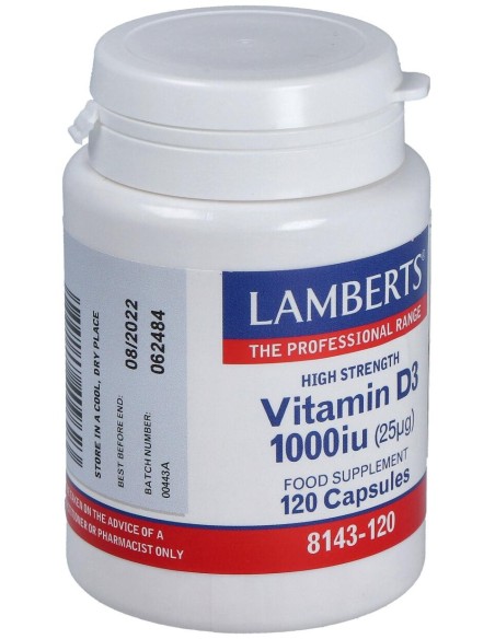 Vitamina D3 1000 Ui (25Μg) 120 Cápsulas