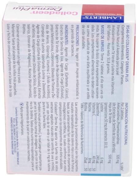 Lamberts Colladeen® Derma Plus 60 Tabletas