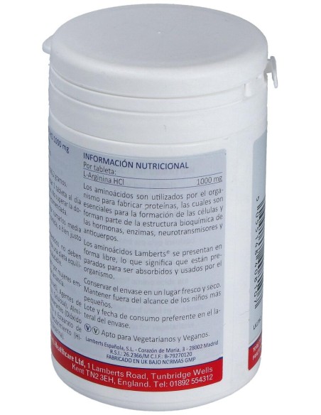 Lamberts L-Arginina Hci 1000Mg 90 Comprimidos