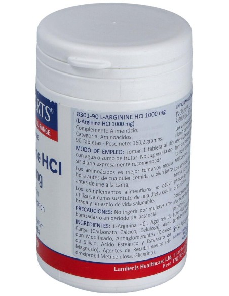 Lamberts L-Arginina Hci 1000Mg 90 Comprimidos