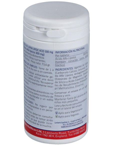 Lamberts Ácido Alfa Lipoico 300Mg 90 Comp.