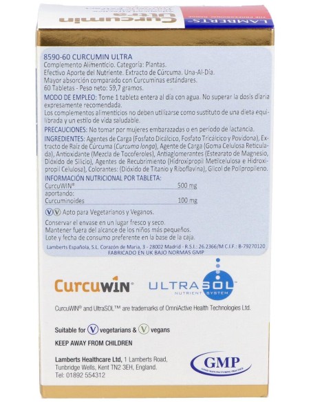 Lamberts Curcumin Ultra 60 Tabletas