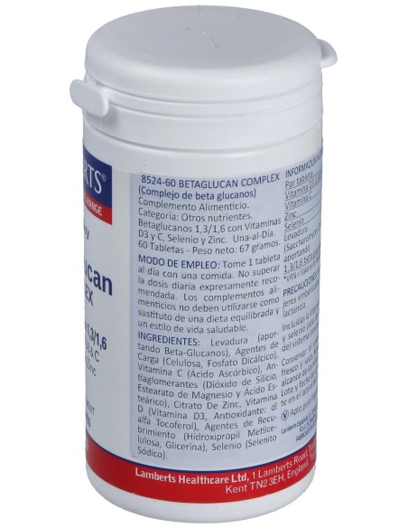 Lamberts Complejo De Beta Glucanos 60 Comp