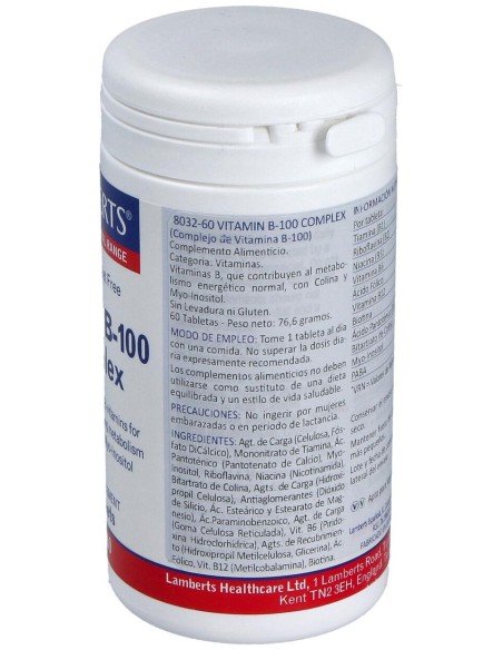 Complejo De Vitaminas B-100 60 Cápsulas